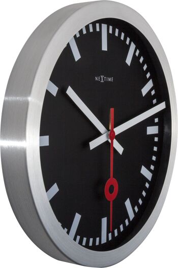 Horloge murale/Horloge de table - 19 cm - Aluminium - 'Station Stripe' 9