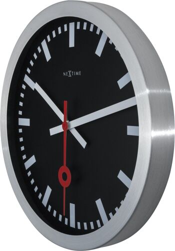 Horloge murale/Horloge de table - 19 cm - Aluminium - 'Station Stripe' 10