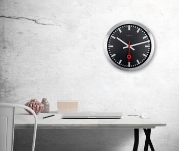 Horloge murale/Horloge de table - 19 cm - Aluminium - 'Station Stripe' 11