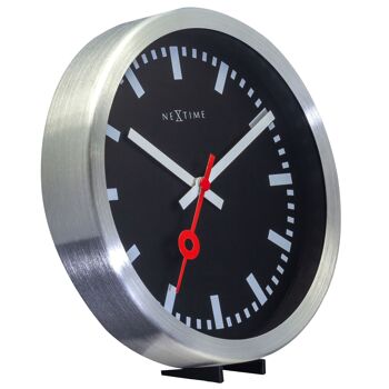 Horloge murale/Horloge de table - 19 cm - Aluminium - 'Station Stripe' 15