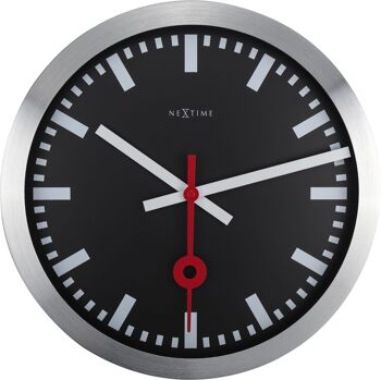 Horloge murale/Horloge de table - 19 cm - Aluminium - 'Station Stripe' 20