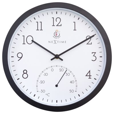 Horloge d'extérieur résistante aux intempéries - avec thermomètre - 30,5 cm et souci