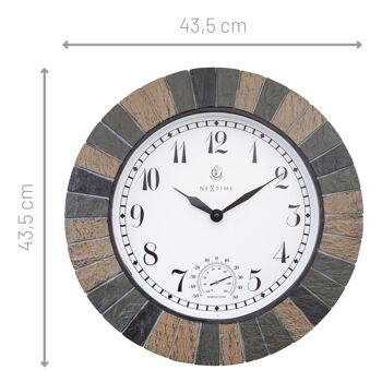 Horloge d'extérieur étanche - avec thermomètre - 43,5 cm - Polyrésine - Aster Large 5