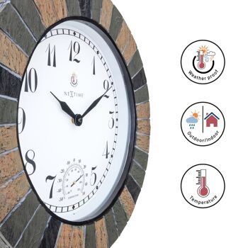 Horloge d'extérieur étanche - avec thermomètre - 43,5 cm - Polyrésine - Aster Large 6