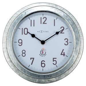 Horloge Murale d'Extérieur Résistante aux Intempéries - 22cm - Métal - Coquelicot Galvanisé