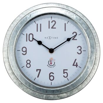 Horloge Murale d'Extérieur Résistante aux Intempéries - 22cm - Métal - Coquelicot Galvanisé 1