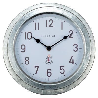 Weatherproof Outdoor Wall Clock - 22cm - Metal - Galvanized  Poppy