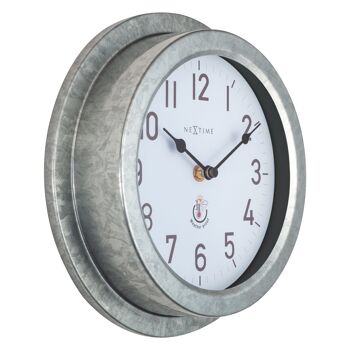 Horloge Murale d'Extérieur Résistante aux Intempéries - 22cm - Métal - Coquelicot Galvanisé 2