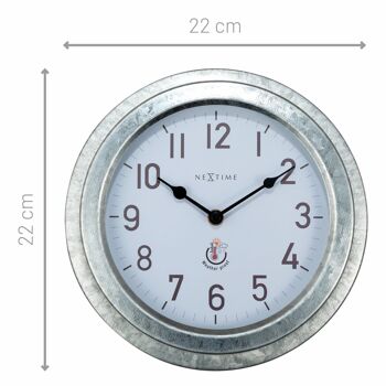 Horloge Murale d'Extérieur Résistante aux Intempéries - 22cm - Métal - Coquelicot Galvanisé 4