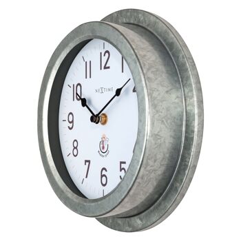 Horloge Murale d'Extérieur Résistante aux Intempéries - 22cm - Métal - Coquelicot Galvanisé 10
