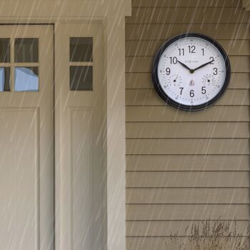 Station météo - Horloge murale - 23,5 cm -étanche - Jasmin 3