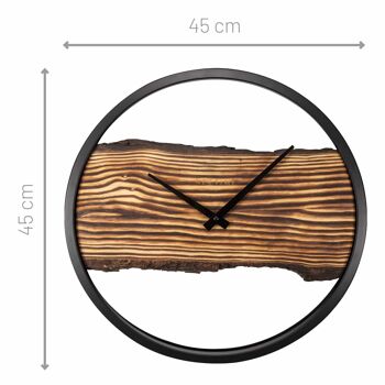 Horloge Murale en Bois - Silencieuse - 30cm - Bois/Métal - Forêt 6