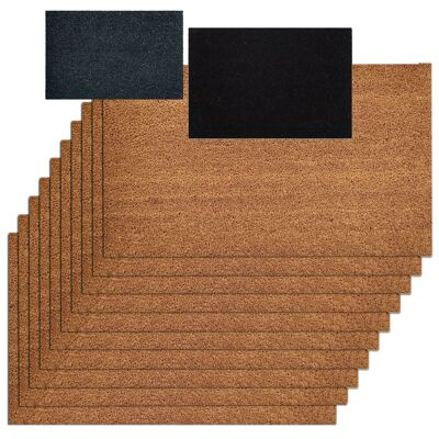 Set di 10 "uni natural" 90x60cm tappetino in cocco zerbino zerbino zerbino zerbino monocromatico per porta d'ingresso 3 colori