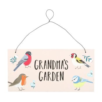 Grandma's Garden Panneau d'oiseaux de jardin britannique 1