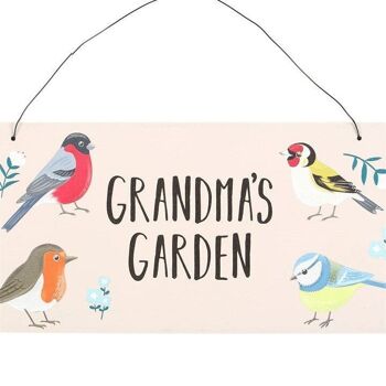 Grandma's Garden Panneau d'oiseaux de jardin britannique 3