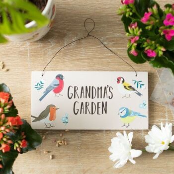 Grandma's Garden Panneau d'oiseaux de jardin britannique 4
