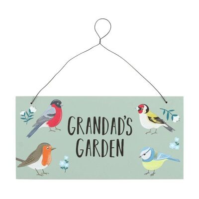 Grandad's Garden Panneau d'oiseaux de jardin britannique
