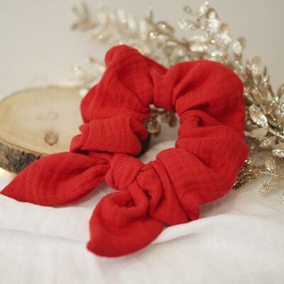 Nour Knot Scrunchie Bright Red
