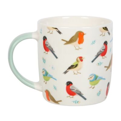 Taza de cerámica de pájaros de jardín británico