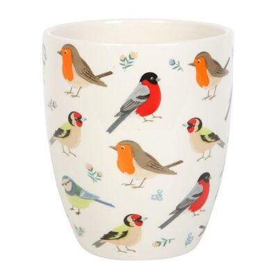 Maceta de cerámica con pájaros de jardín británico