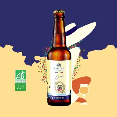Blond craft beer with Cédrat de Nice 4.9% - Organic - 33 cl bottle