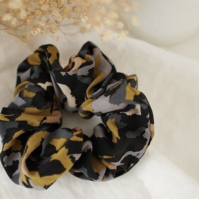 Scrunchie Nolan Ochre, Pink and Gray Spotted Print