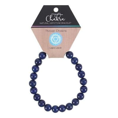Pulsera de piedras preciosas de lapislázuli del chakra de la garganta