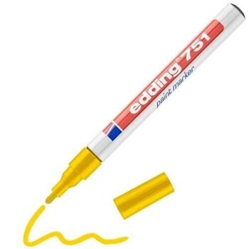 Edding 751 Marqueur peinture  - 1 stylo - pointe ronde 1-2 mm - marqueur de peinture pour l'étiquetage du métal, verre, roche ou du plastique - résistant à la chaleur, permanent et étanche 2