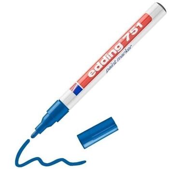 Edding 751 Marqueur peinture  - 1 stylo - pointe ronde 1-2 mm - marqueur de peinture pour l'étiquetage du métal, verre, roche ou du plastique - résistant à la chaleur, permanent et étanche 7