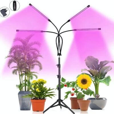 Groeilamp op standaard – 160 cm hoog – paars licht (stimuleert groei) – inclusief USB voeding