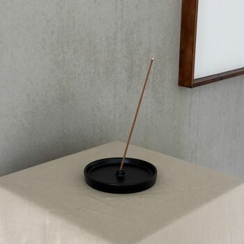 Porte-encens - céramique - noir - rond - Ø13 cm 5
