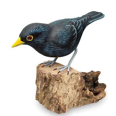 Hand Painted Wooden Blackbird large