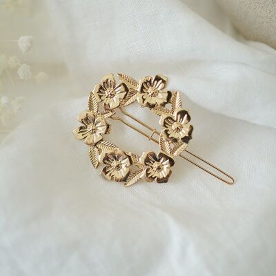 Golden Floral Crown Muse Hair Clip