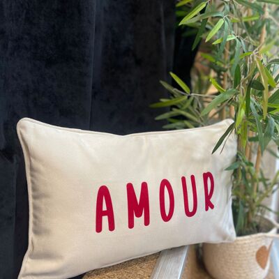 Cushion "Love" Ecru/Red