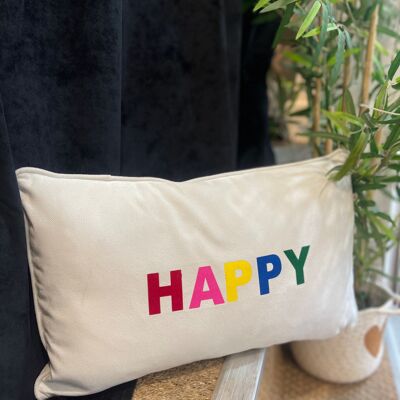 Coussin " HAPPY" multicolore