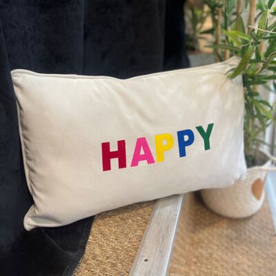 Coussin " HAPPY" multicolore