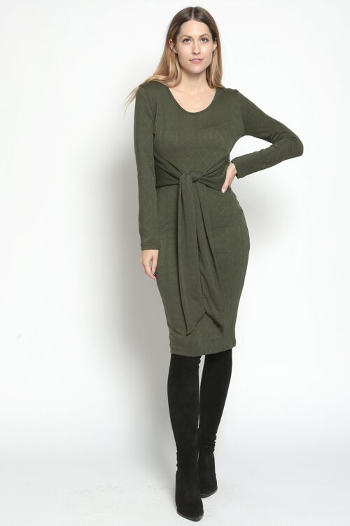 Front Tie Bodycon Knit Dress