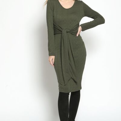 Front Tie Bodycon Knit Dress