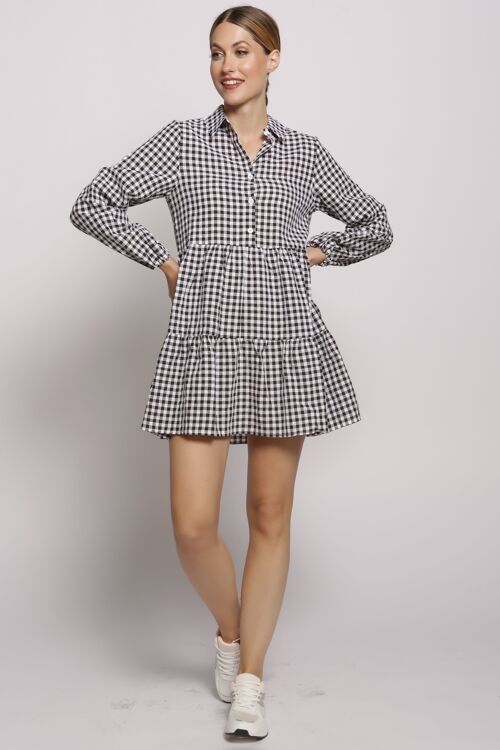 Oversized Checkered Smock Dress
