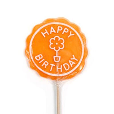 Piruletas Happy Birthday - Naranja