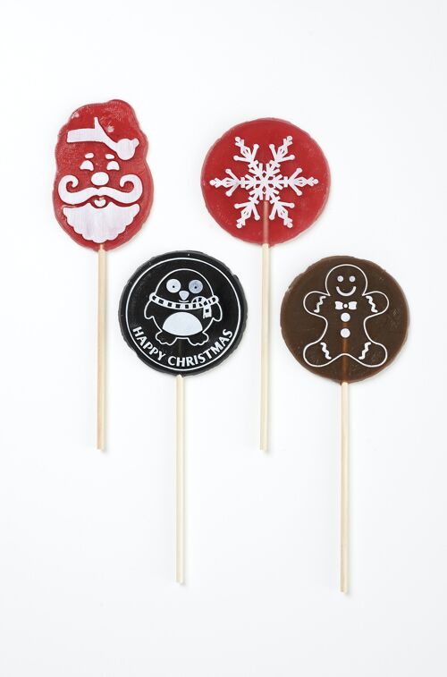 Christmas Lollipops - Snowflake, Santa, Gingerbread man and Penguin Mix 24s