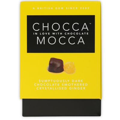 Caja de regalo Chocca Mocca de jengibre cristalizado de chocolate negro