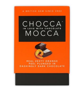 Coffret cadeau Chocca Mocca aux écorces d'orange trempées dans du chocolat noir fin 1