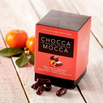 Coffret cadeau Chocca Mocca aux écorces d'orange trempées dans du chocolat noir fin 2