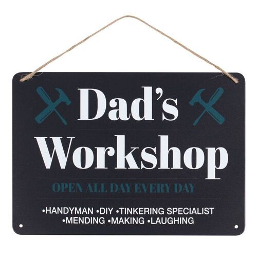 Dad's Workshop Metal Hanging Sign