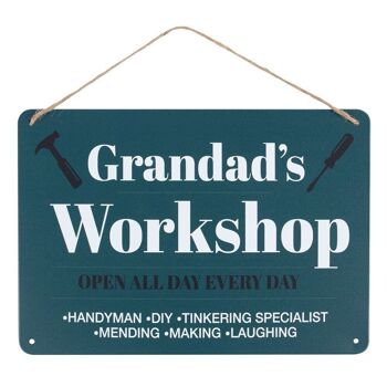 Panneau à suspendre en métal vert Grandad's Workshop