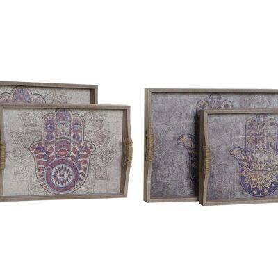 VASSOIO SET 2 MDF 40,6X30X6 MANO HAMSA 2 ASSORTIMENTI. BD187860