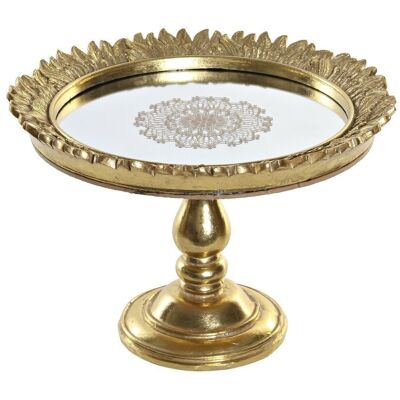 RESIN MIRROR TRAY 23,5X23,5X16,5 GOLDEN BD190271