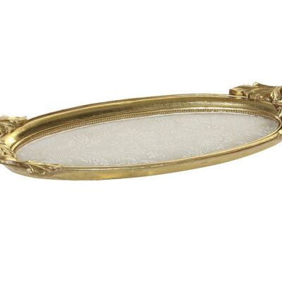 MIRROR RESIN TRAY 38,5X13,6X3,5 GOLDEN BD190273