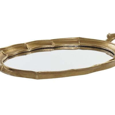 RESIN MIRROR TRAY 41X23X4,5 GOLDEN BD196303